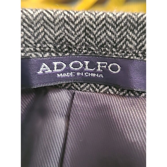 ADOLFO Lambswool TWEED Sport Coat Mens 44R Gray Herringbone Fleck Blazer Jacket - Picture 8 of 16